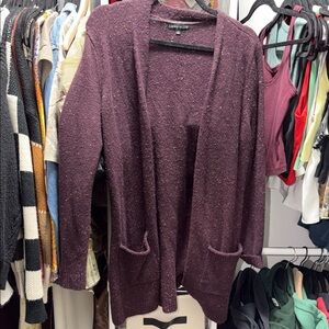 Love Tree Women's Plum Open Front Cardigan